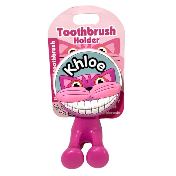 Happy Smiles Personalized Kids Toothbrush Holder Khloe Cat Kitty - Picture 1 of 4